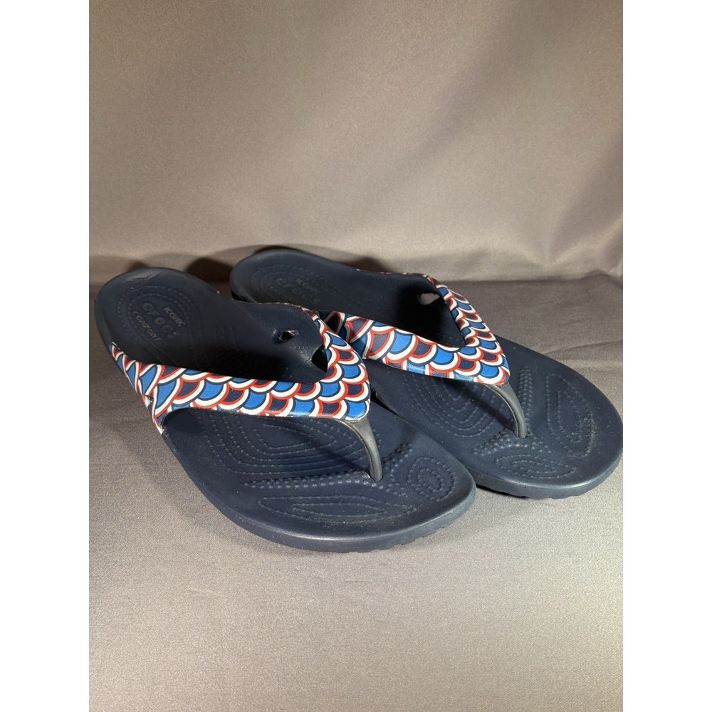 Crocs Kadee II Sandals Flip Flops Womens Size 9 Navy Casual Beach Vacation
